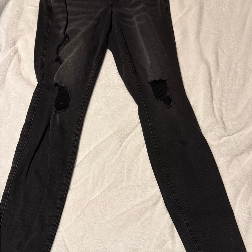 Black Distressed Skinny Jeans